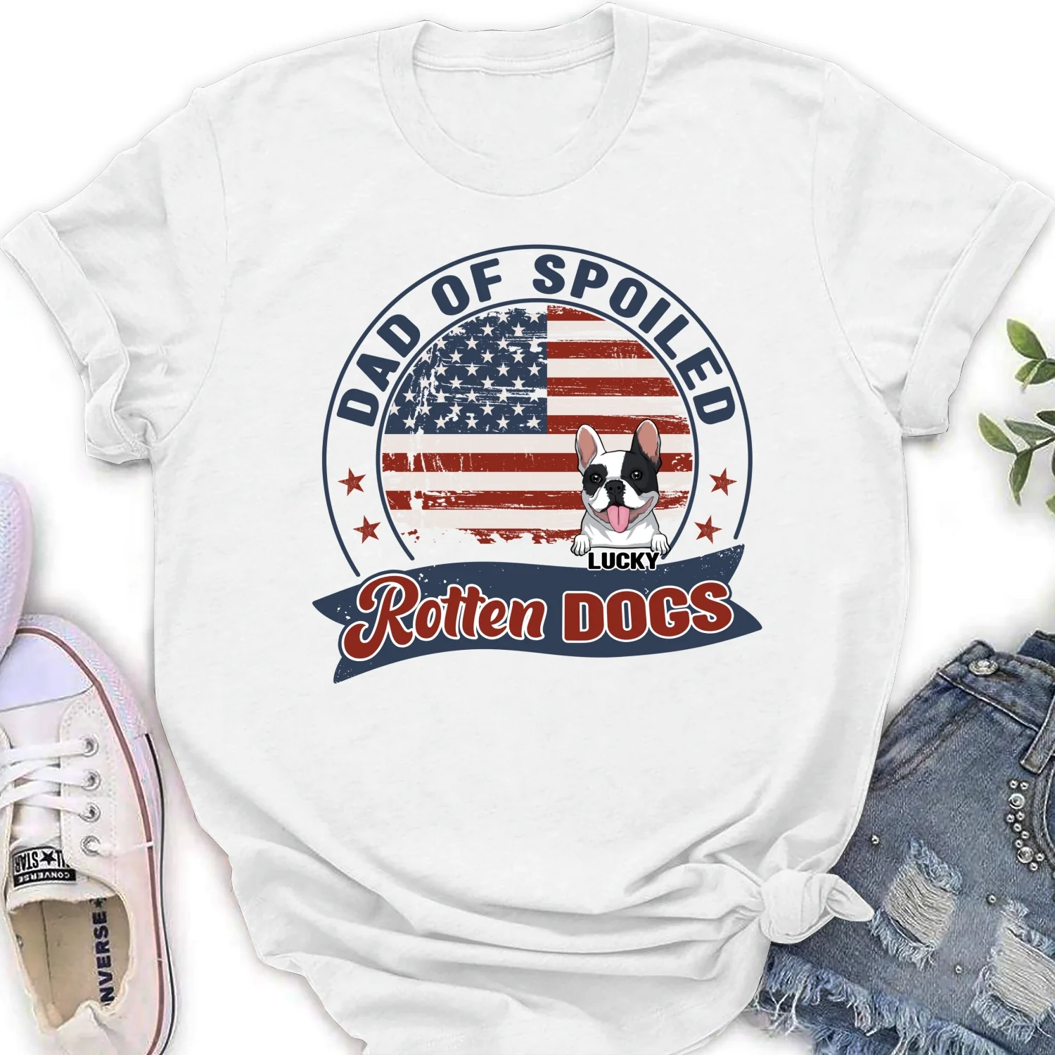 Mom Dad Of Spoiled Rotten Dogs - Personalized Custom Women T-shirt - Image 5