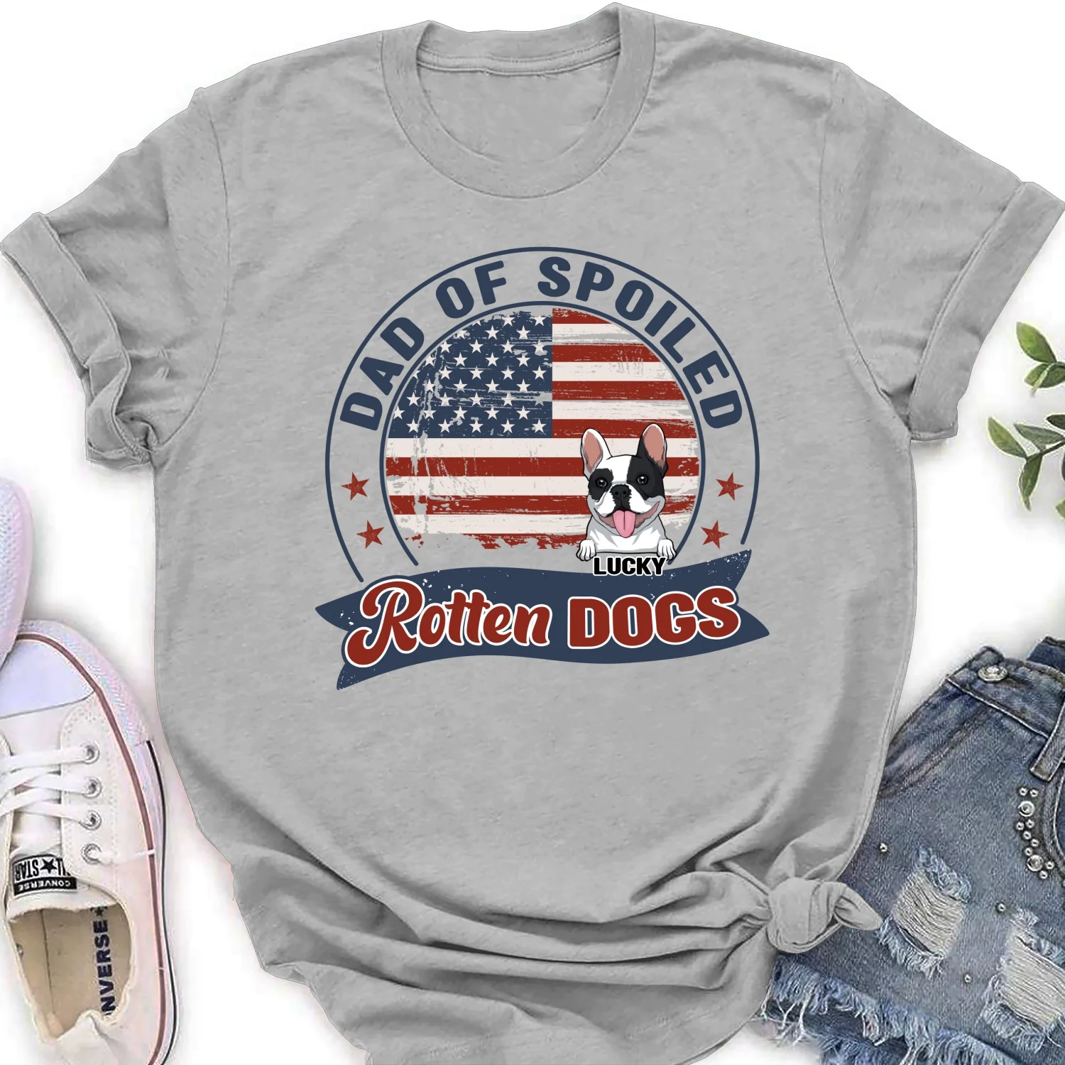 Mom Dad Of Spoiled Rotten Dogs - Personalized Custom Women T-shirt - Image 6