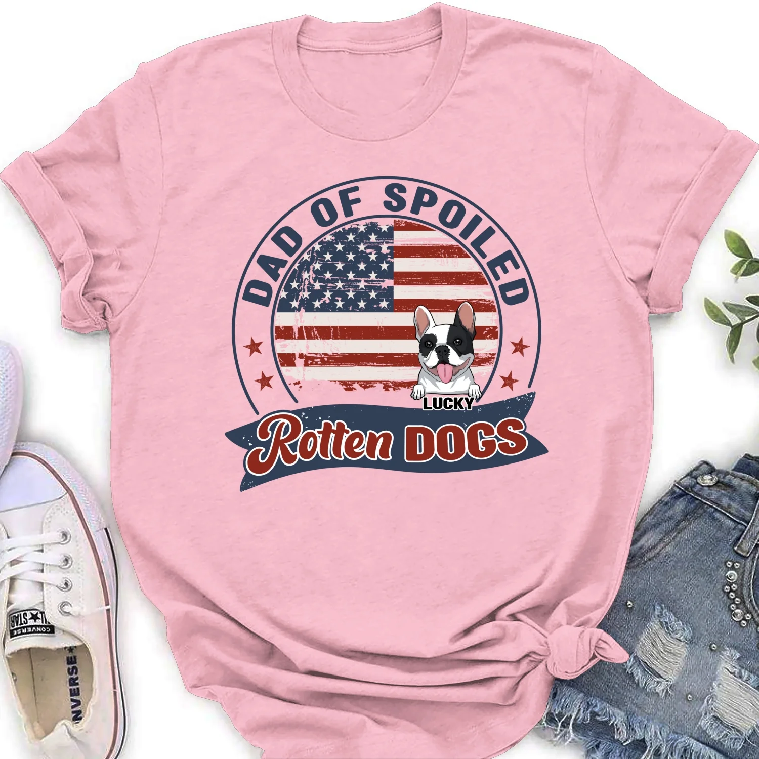 Mom Dad Of Spoiled Rotten Dogs - Personalized Custom Women T-shirt - Image 7