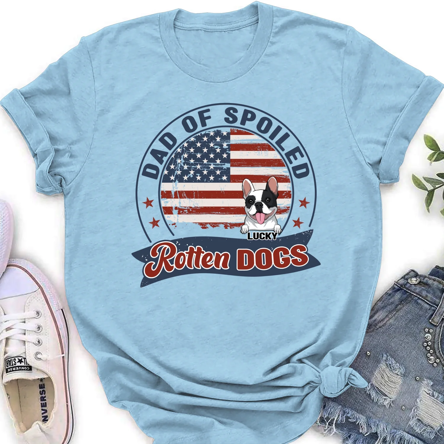 Mom Dad Of Spoiled Rotten Dogs - Personalized Custom Women T-shirt - Image 8