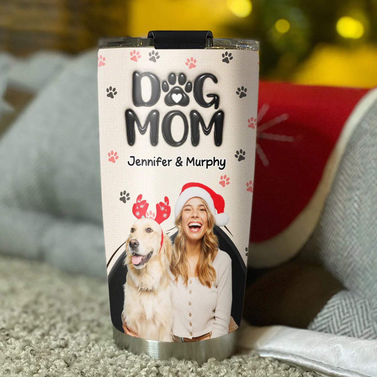 Mom Love You The Most Photo - Personalized Custom 3D Inflated Effect Tumbler - Image 4