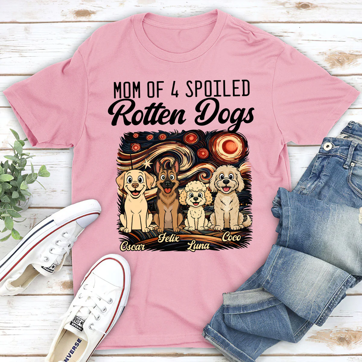 Mom Loved By Dogs - Personalized Custom Unisex T-Shirt - Image 3