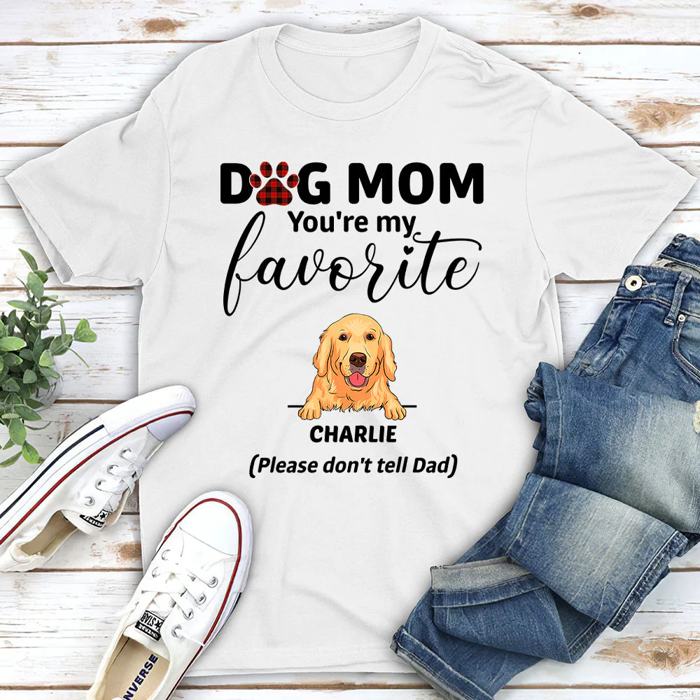 Mom, My Favorite - Personalized Custom Unisex T-shirt - Image 2