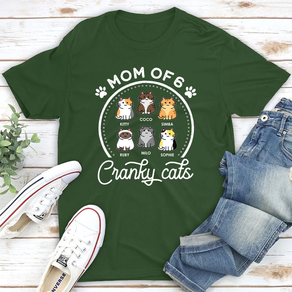 Mom Of Cranky Cat - Personalized Custom Unisex T-shirt - Image 4