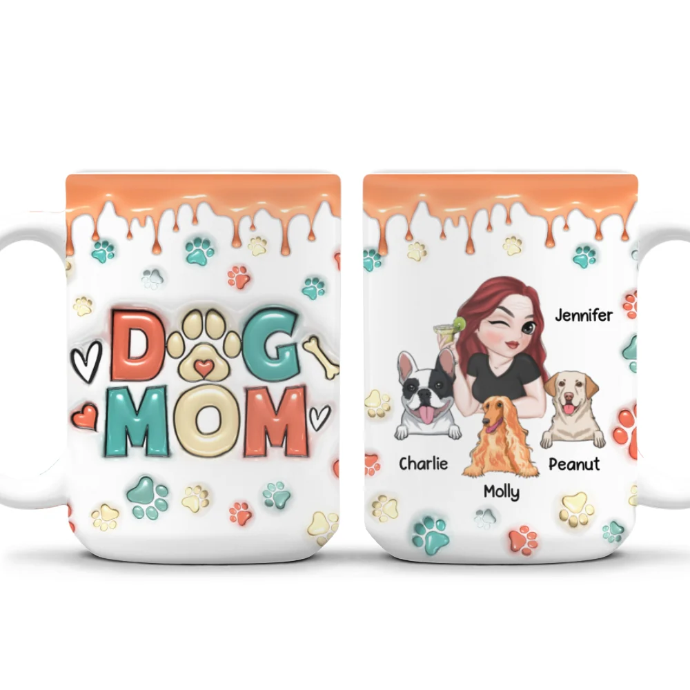 Mom Of Dogs Version 2 - Personalized Custom 3D Inflated Effect Mug - Image 7