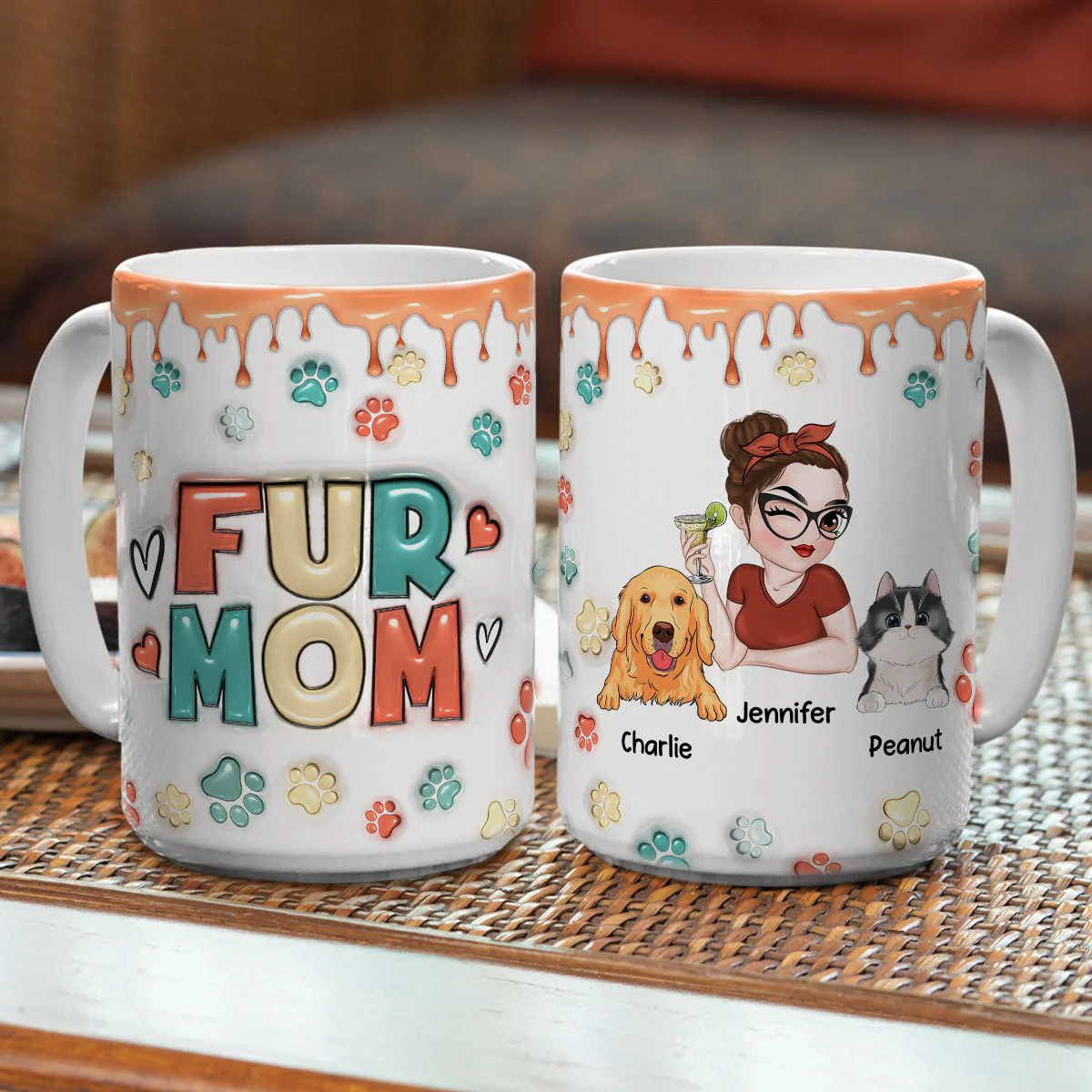 Mom Of Pets Version 2 - Personalized Custom 3D Inflated Effect Mug - Image 8