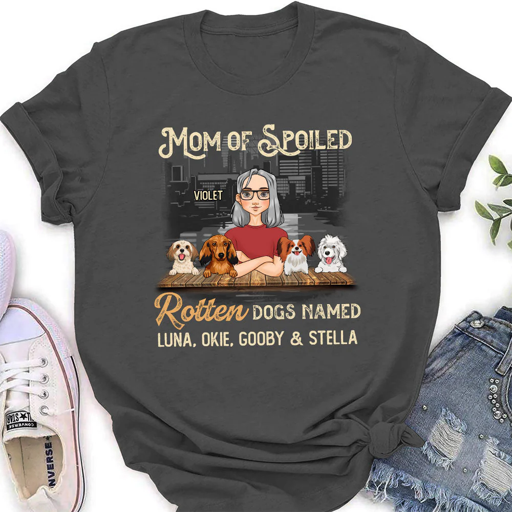 Mom Of Spoiled Dogs - Personalized Custom Women's T-shirt - Image 5