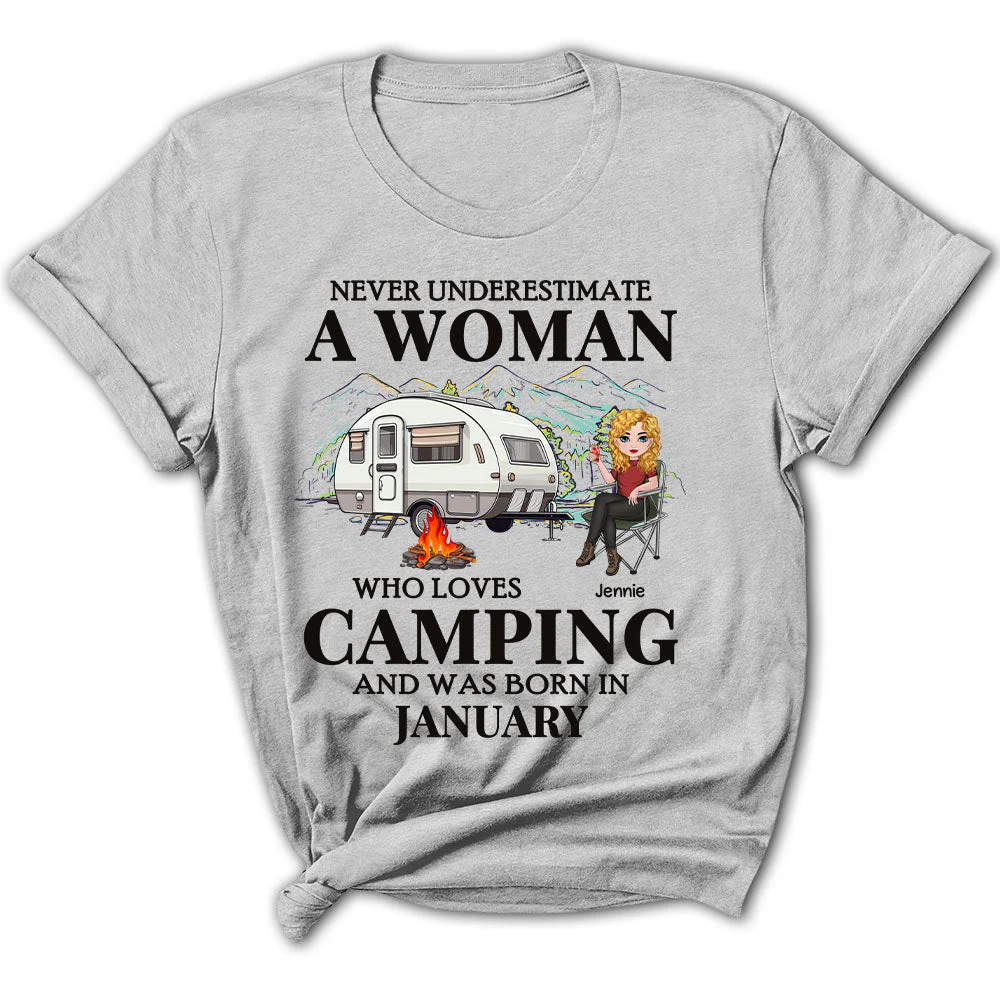 Monthly Camping - Personalized Custom Women's T-shirt - Image 4