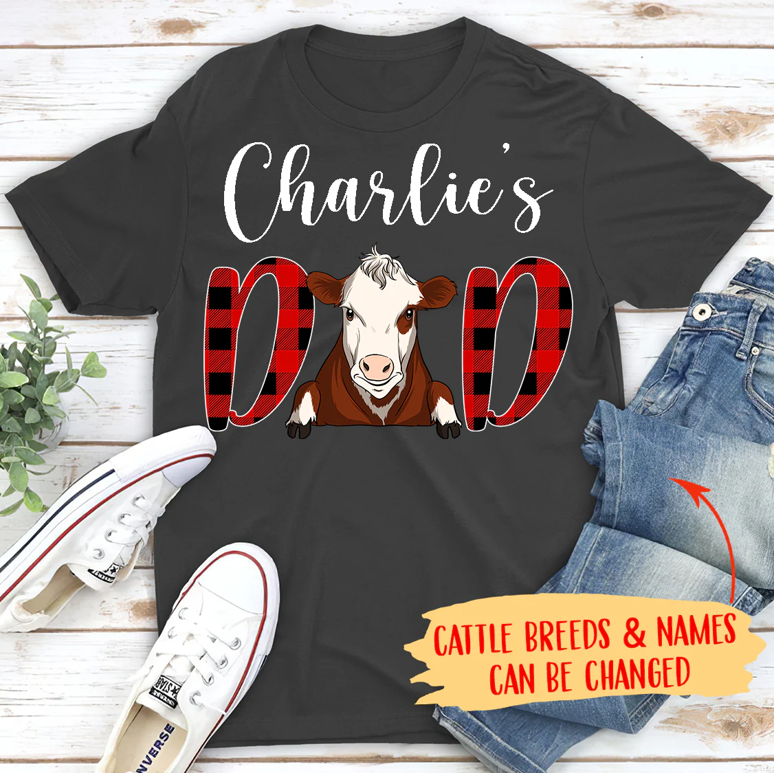 Moo Mom/Dad- Personalized Custom Unisex T-shirt - Image 3