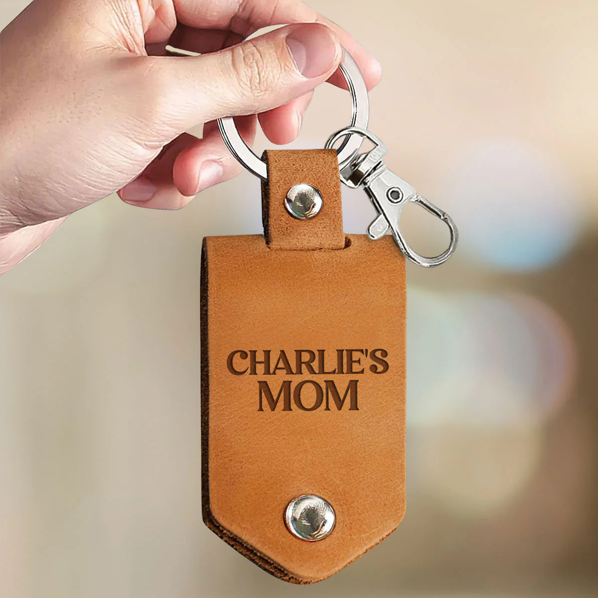 More Than All The Treats - Personalized Leather Photo Keychain - Image 2