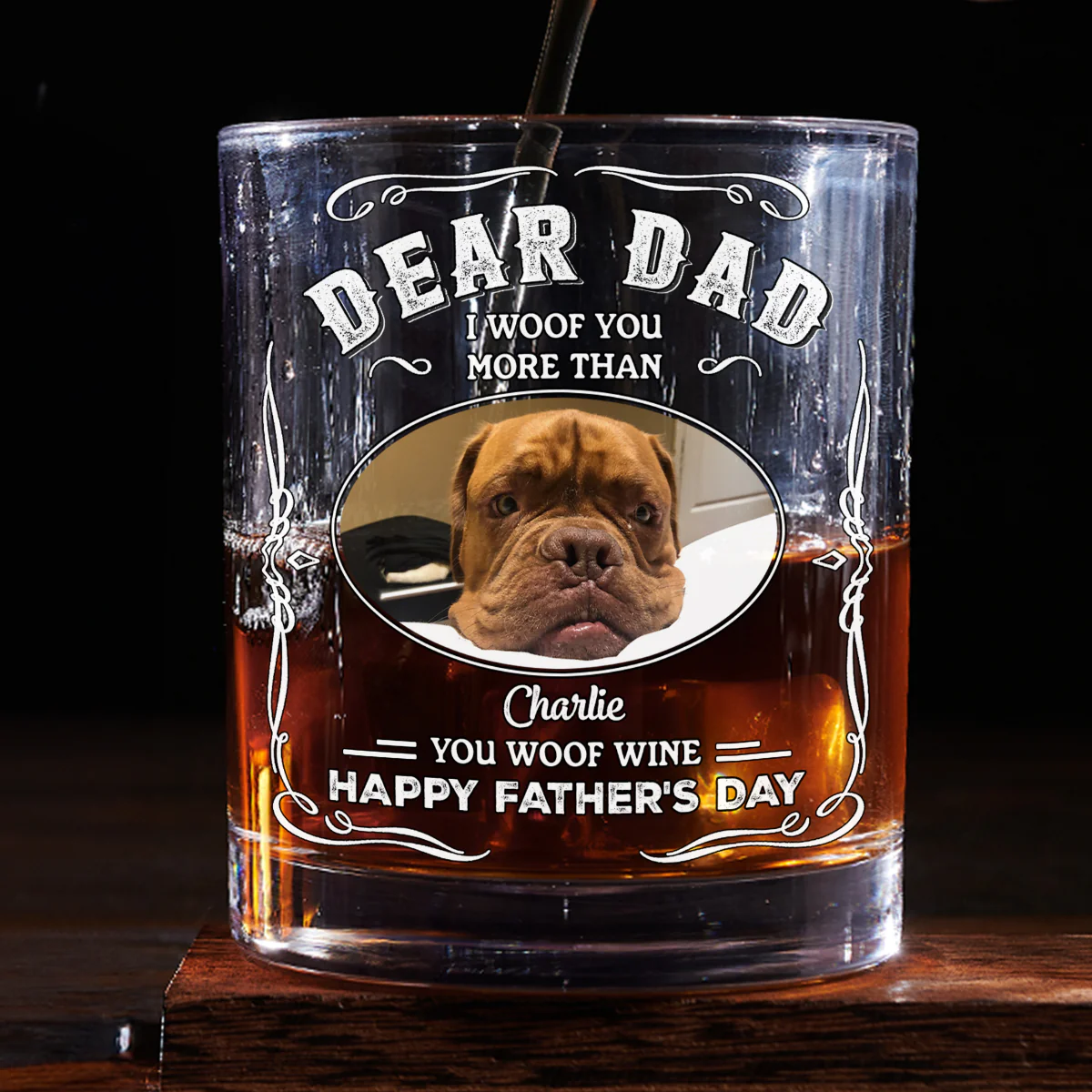 More Than You Woof Wine Photo - Personalized Custom Whiskey Glass