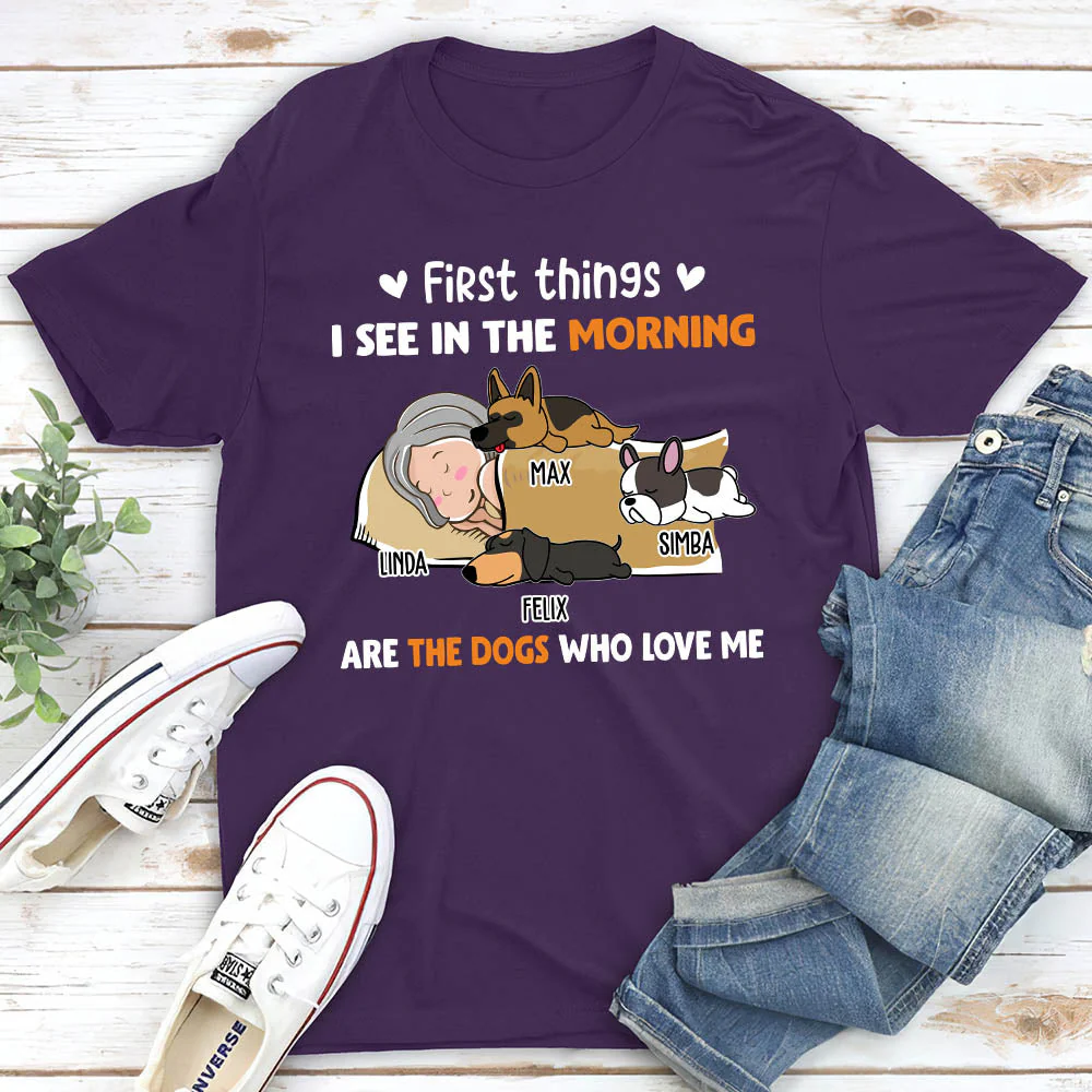 Morning First Thing 2 - Personalized Custom Unisex T-shirt - Image 5