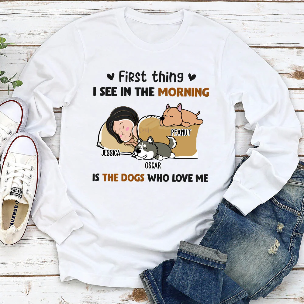 Morning First Thing - Personalized Custom Long Sleeve T-shirt - Image 2