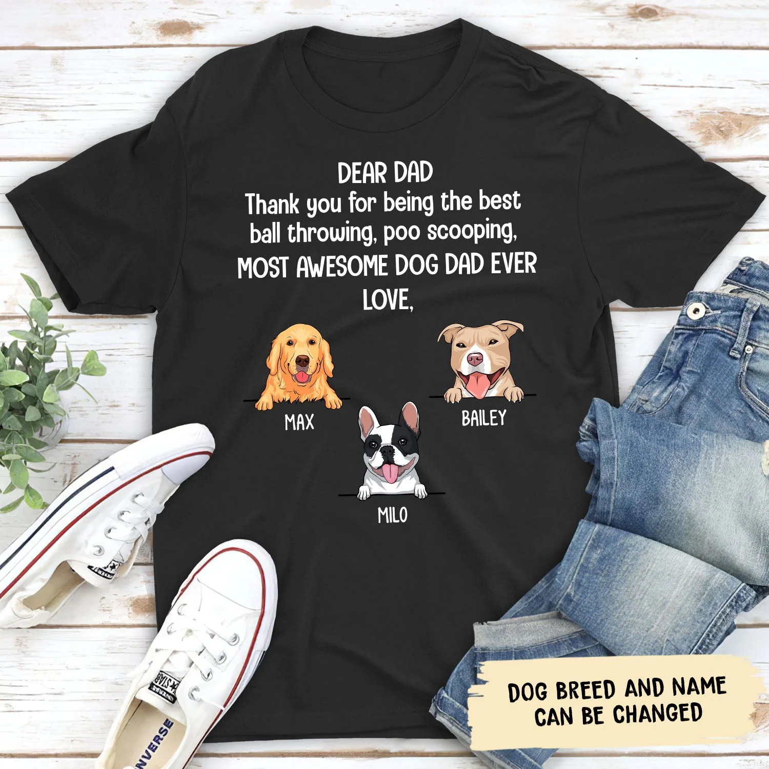 Most Awesome Dog Dad/Mom - Personalized Custom Unisex T-shirt - Image 3