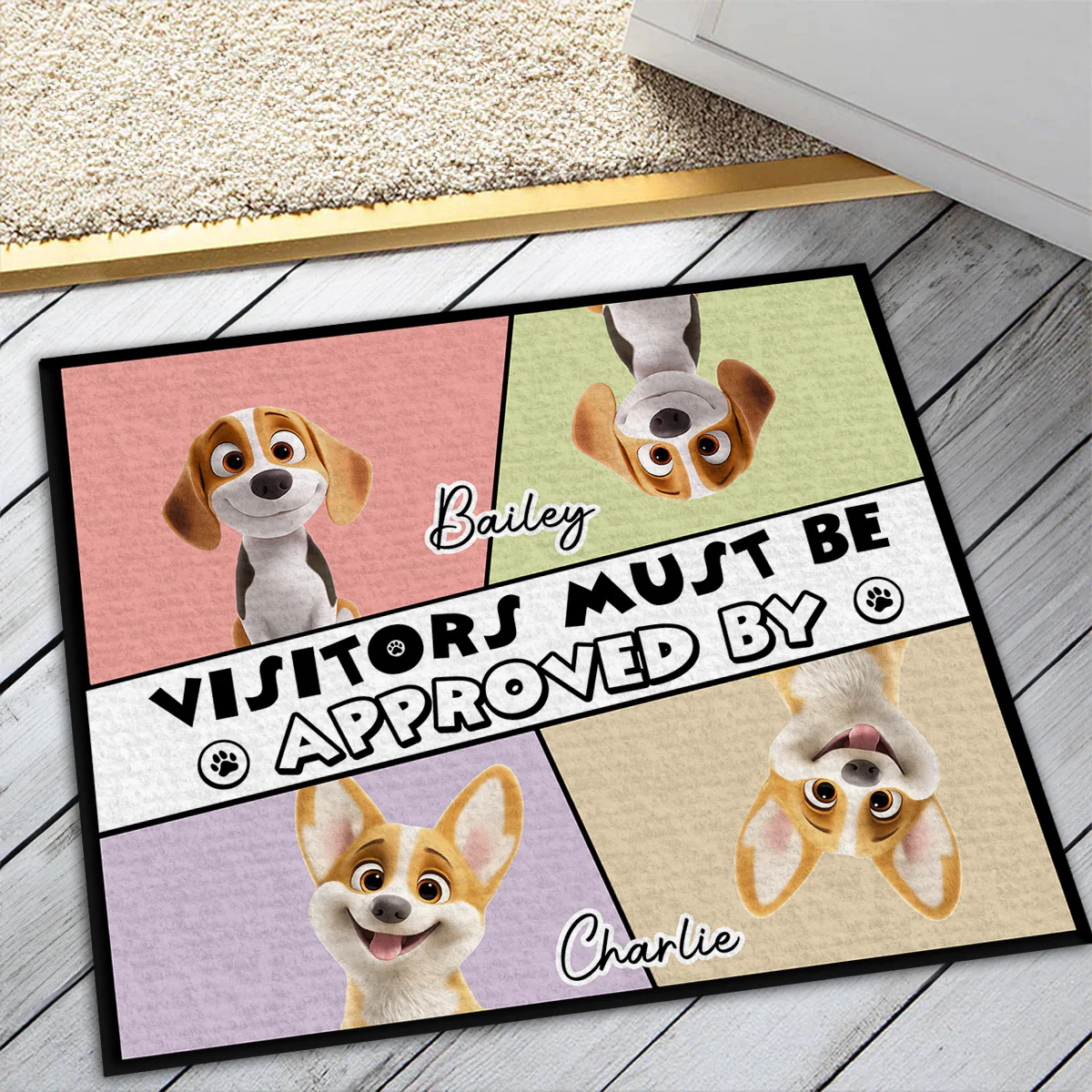 Must Be Approved By Cool Dogs - Personalized Custom Doormat - Image 2