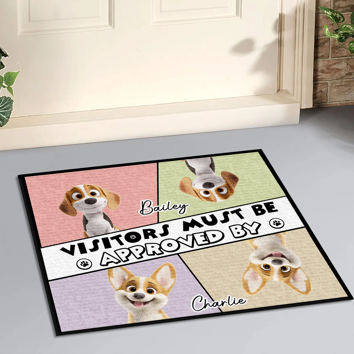 Must Be Approved By Cool Dogs - Personalized Custom Doormat - Image 3