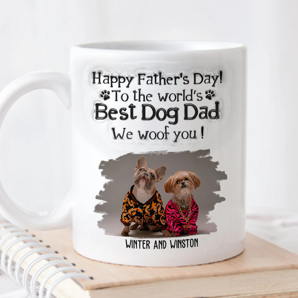 My Best Dog Dad - Personalized Custom 3D Inflated Effect Mug - Image 3