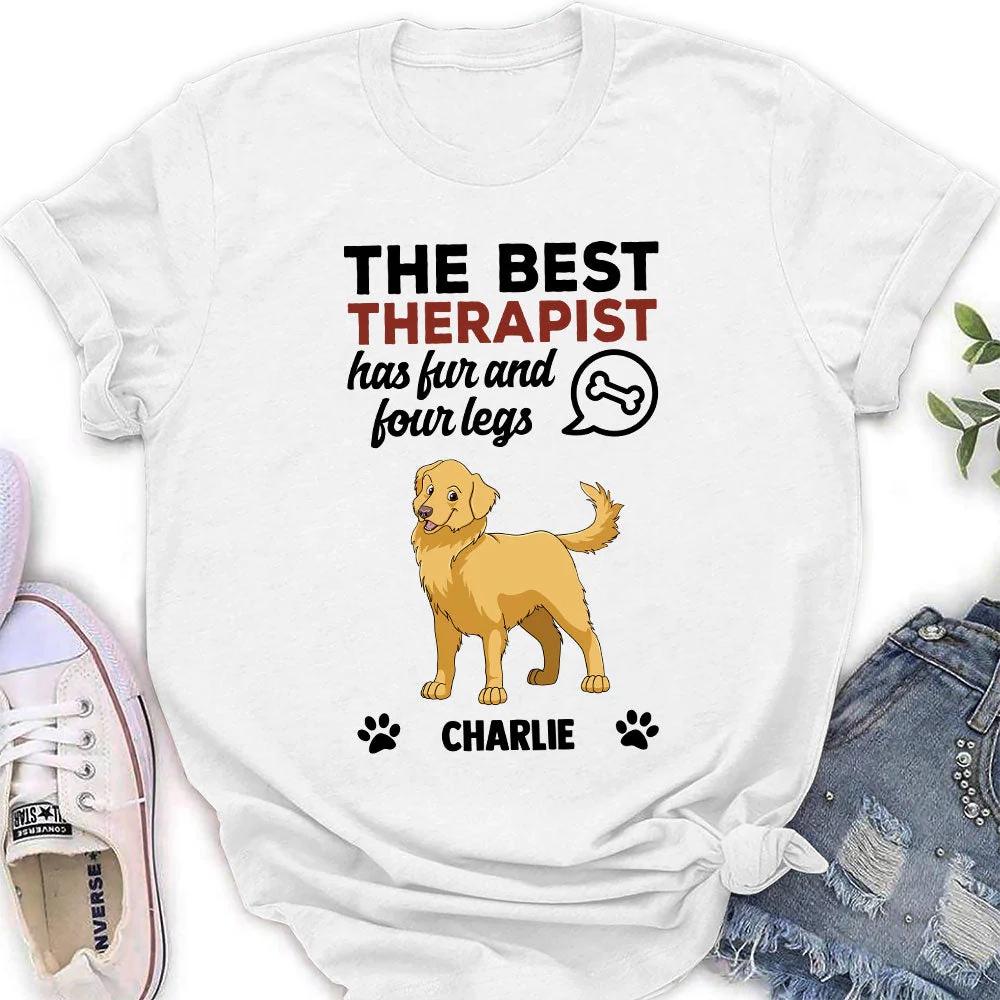 My Best Therapist - Personalized Custom Women's T-shirt - Image 2