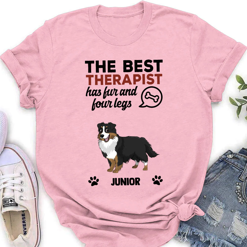 My Best Therapist - Personalized Custom Women's T-shirt - Image 3