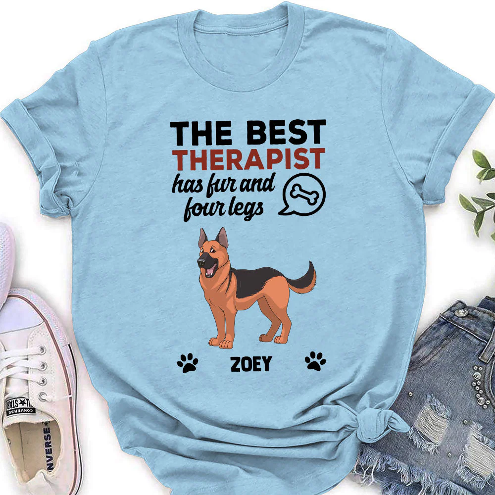 My Best Therapist - Personalized Custom Women's T-shirt - Image 4