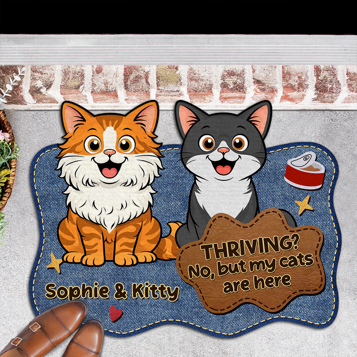 My Cat Is Here - Personalized Custom Doormat - Image 6