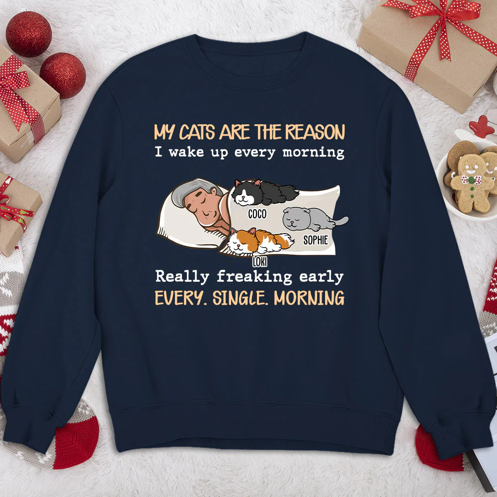My Cat Is The Reason - Personalized Custom Sweatshirt - Image 2
