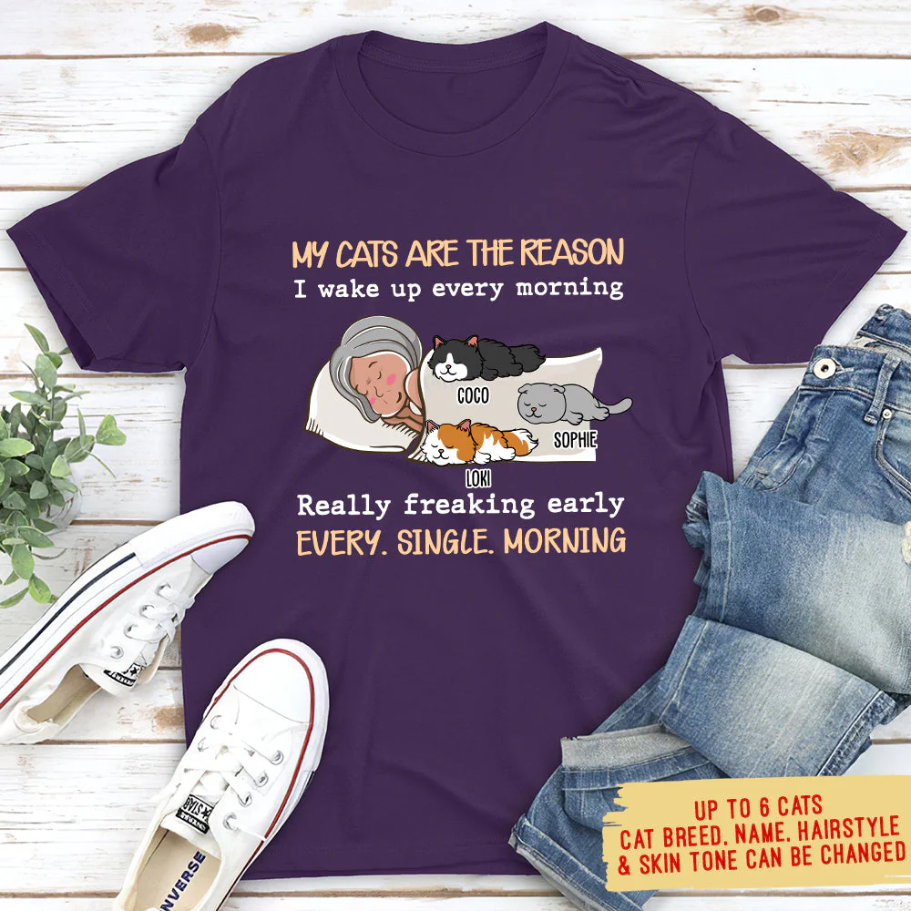 My Cat Is The Reason - Personalized Custom Unisex T-shirt - Image 3