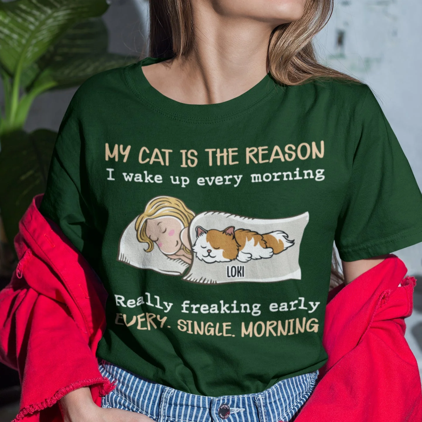 My Cat Is The Reason - Personalized Custom Unisex T-shirt - Image 4
