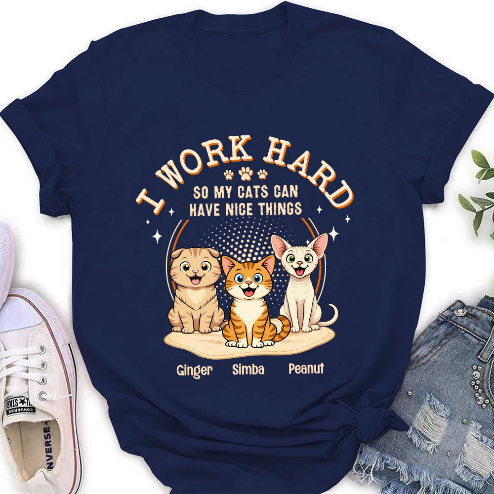 My Cats Have Nice Things - Personalized Custom Women's T-Shirt - Image 4