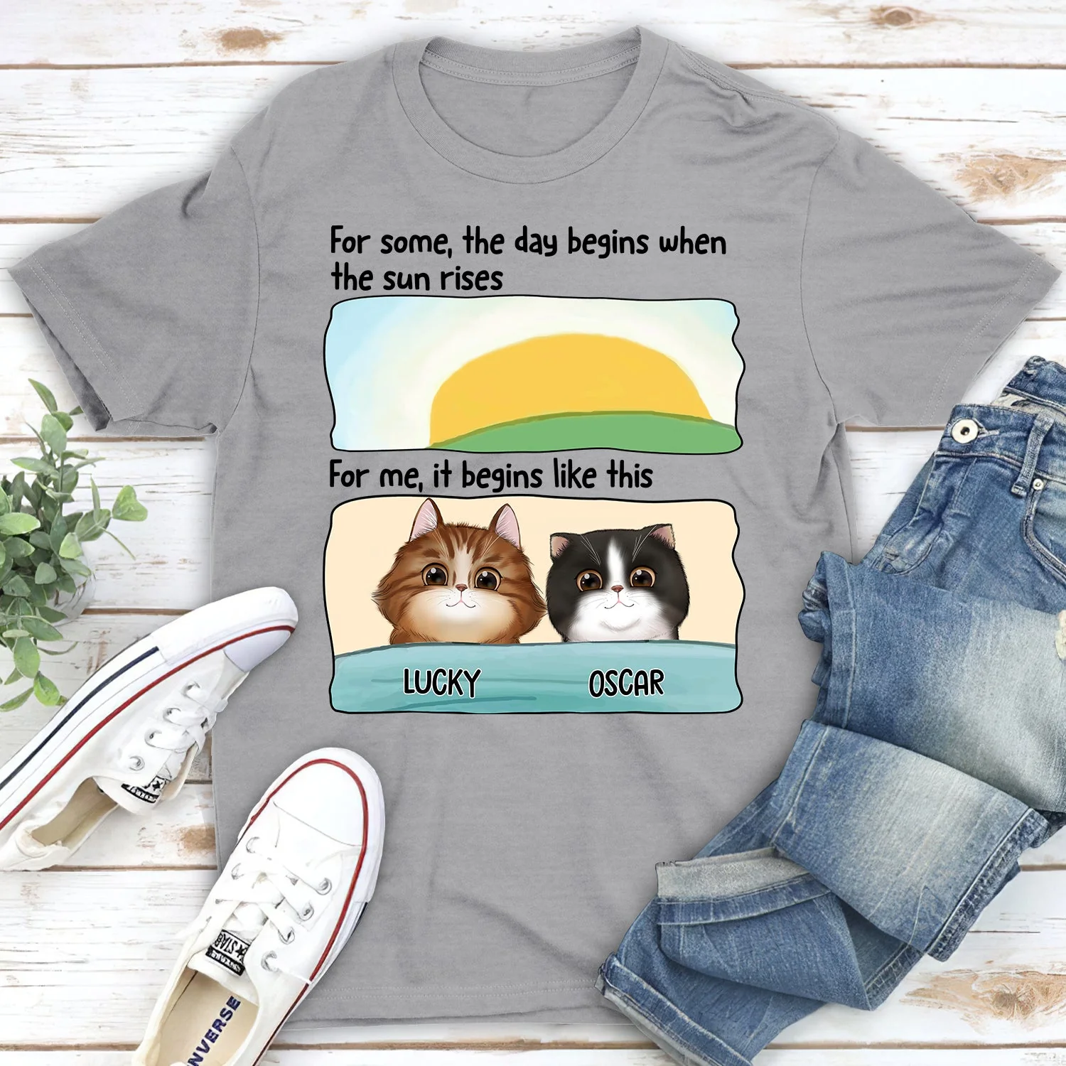 My Day Begins - Personalized Custom Unisex T-shirt - Image 5