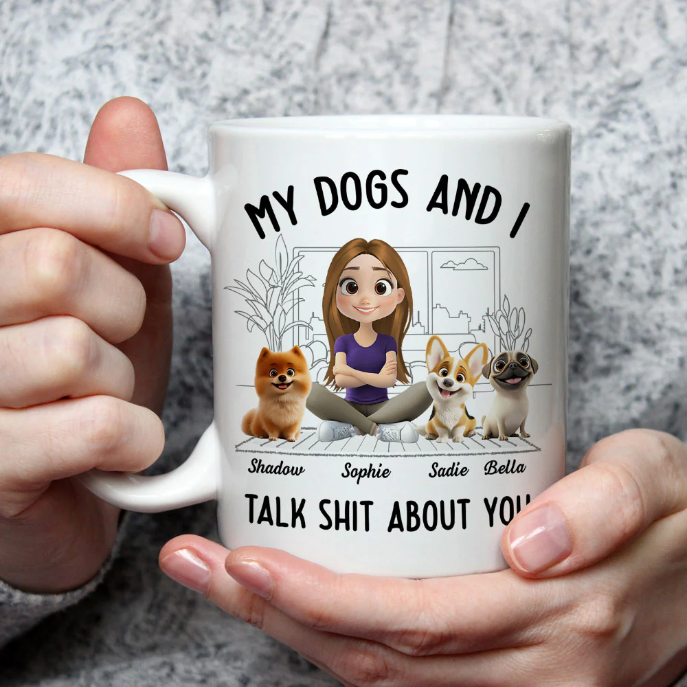 My Dog And I Talk About You - Personalized Custom Coffee Mug - Image 3