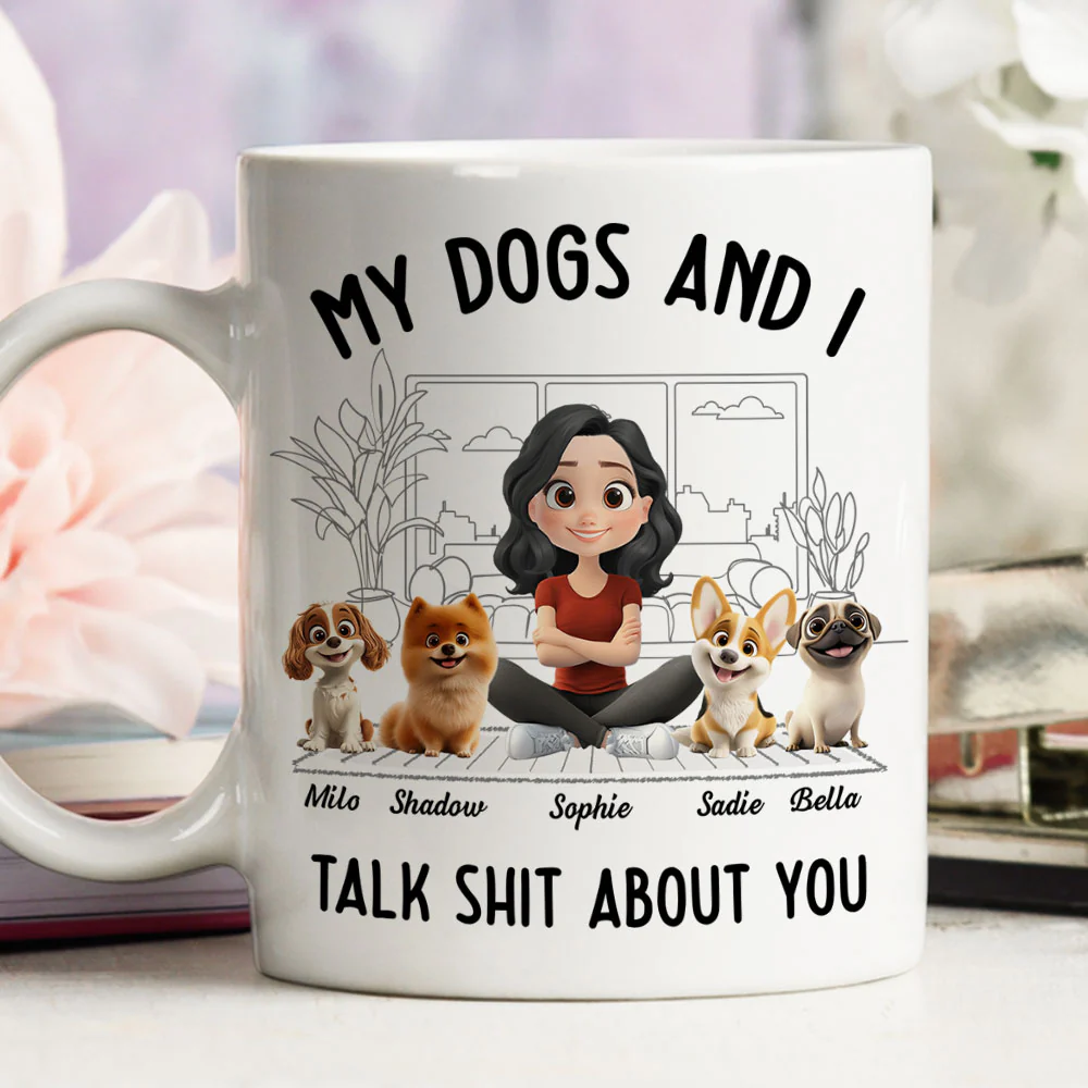 My Dog And I Talk About You - Personalized Custom Coffee Mug - Image 4