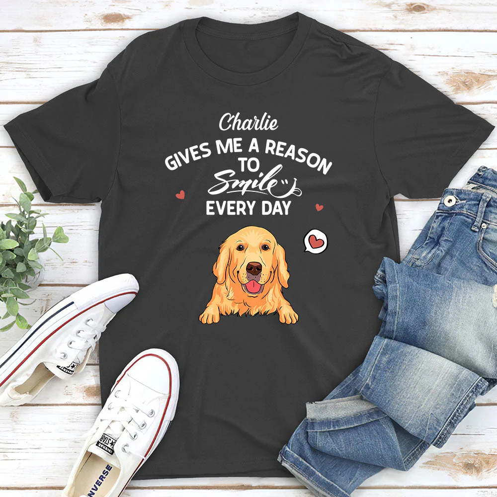 My Dog Gives Me Reason - Personalized Custom Unisex T-shirt - Image 5