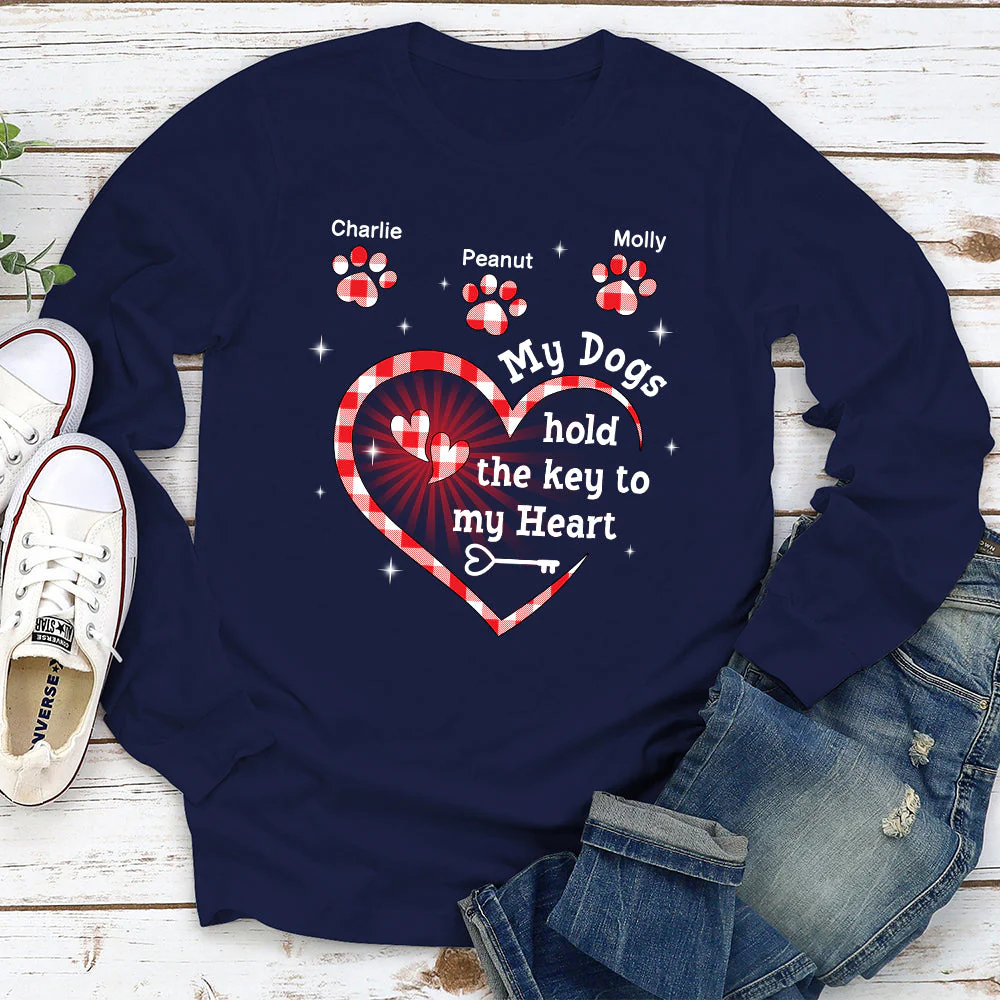 My Dog Holds The Key - Personalized Custom Long Sleeve T-shirt - Image 2