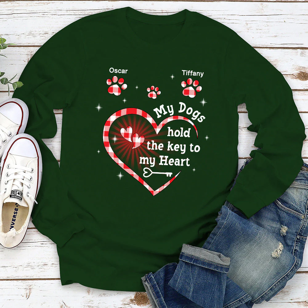 My Dog Holds The Key - Personalized Custom Long Sleeve T-shirt - Image 3