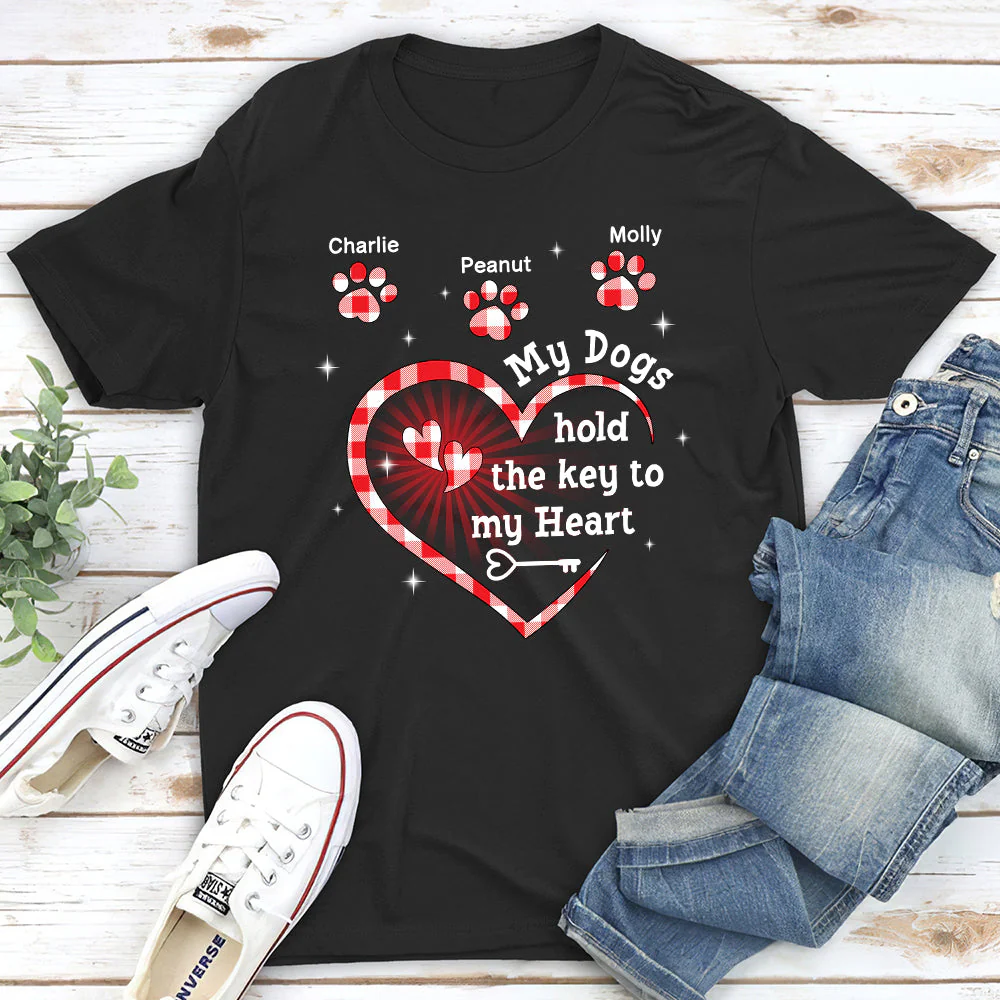 My Dog Holds The Key - Personalized Custom Unisex T-shirt - Image 2