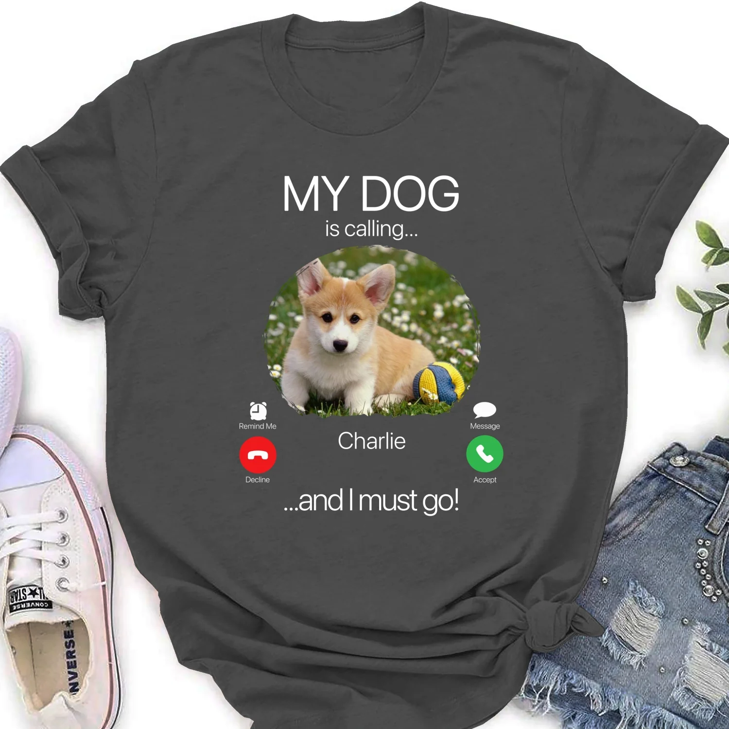 My Dog Is Calling Photo - Personalized Custom Women's T-shirt - Image 10