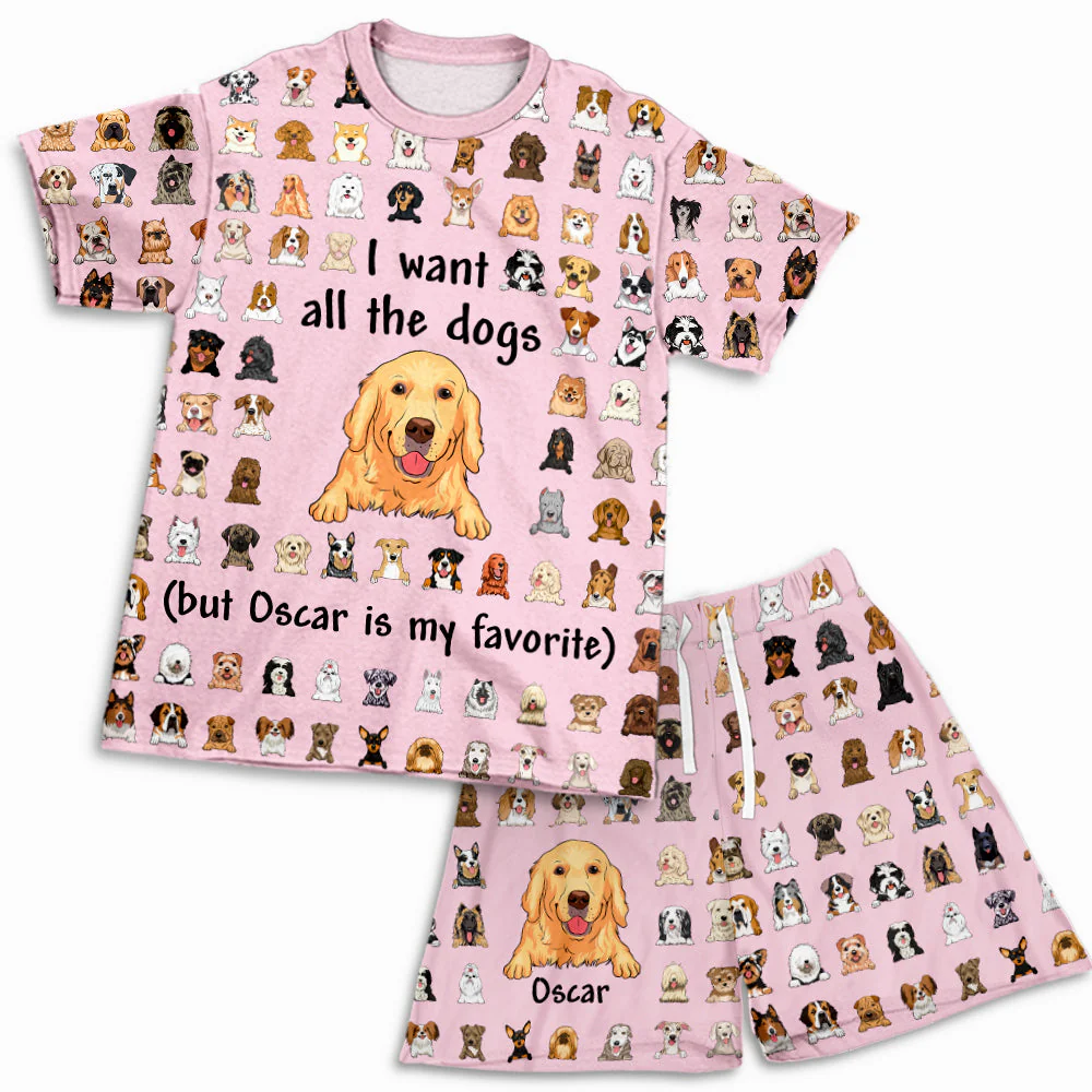 My Dog Is My Favorite - Personalized Custom Short Pajama Set - Image 2