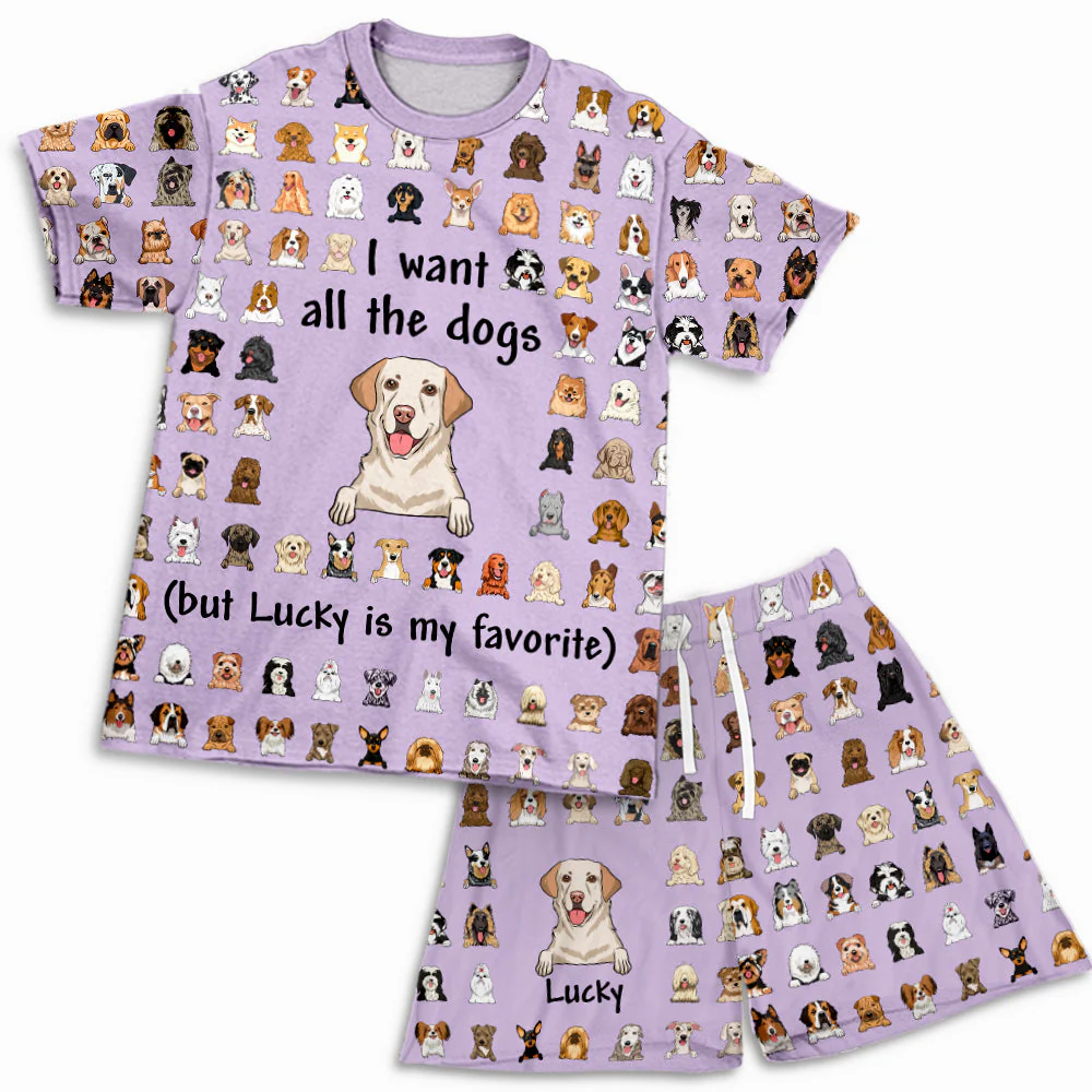 My Dog Is My Favorite - Personalized Custom Short Pajama Set - Image 3