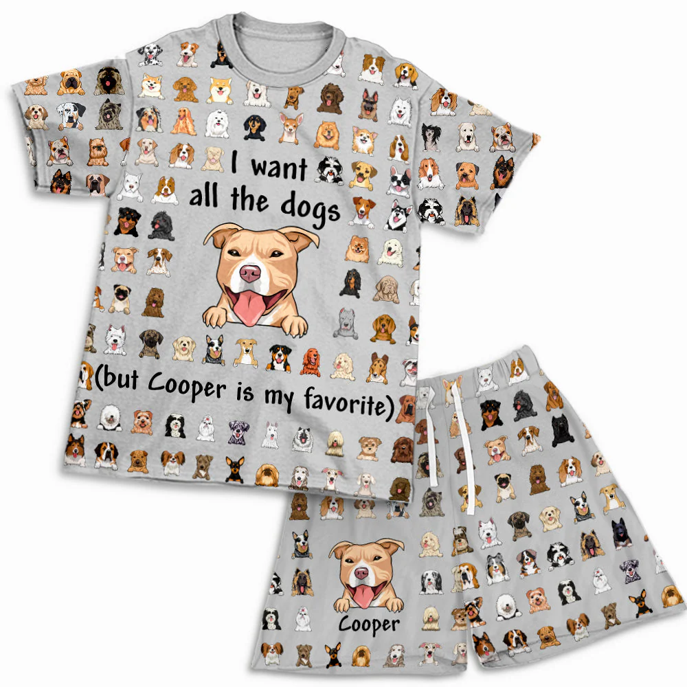 My Dog Is My Favorite - Personalized Custom Short Pajama Set - Image 5