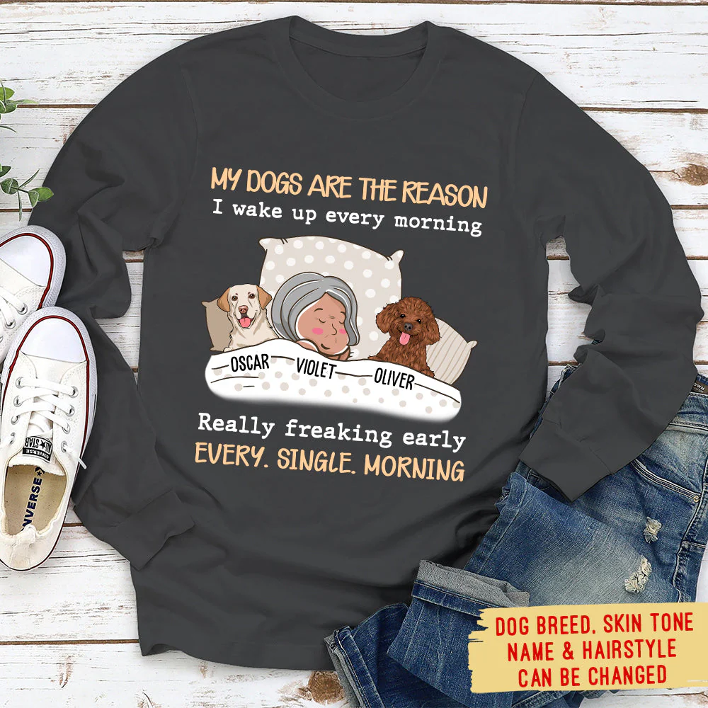 My Dog Is The Reason - Personalized Custom Long Sleeve T-shirt - Image 2