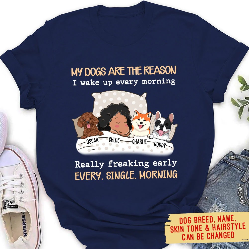My Dog Is The Reason - Personalized Custom Women's T-shirt - Image 2