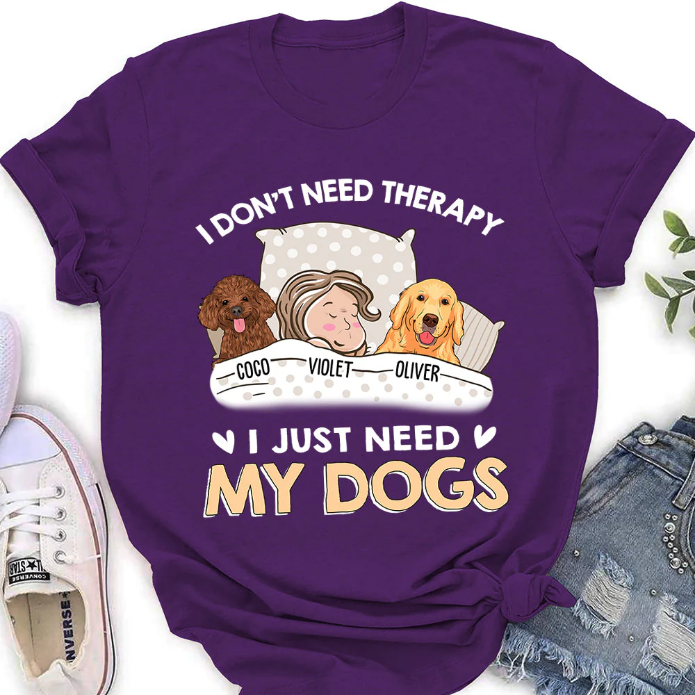 My Dog Is Therapy - Personalized Custom Women's T-shirt - Image 2