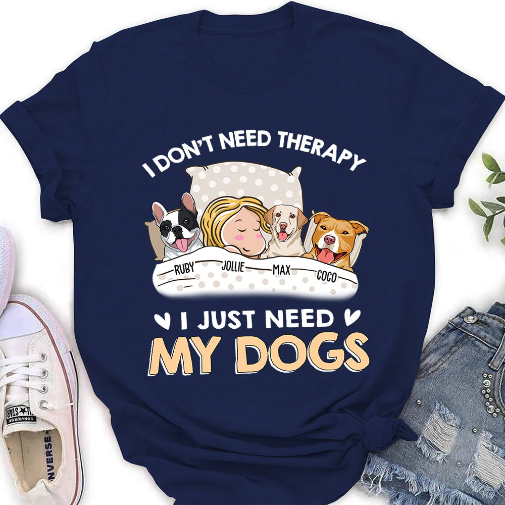 My Dog Is Therapy - Personalized Custom Women's T-shirt - Image 4