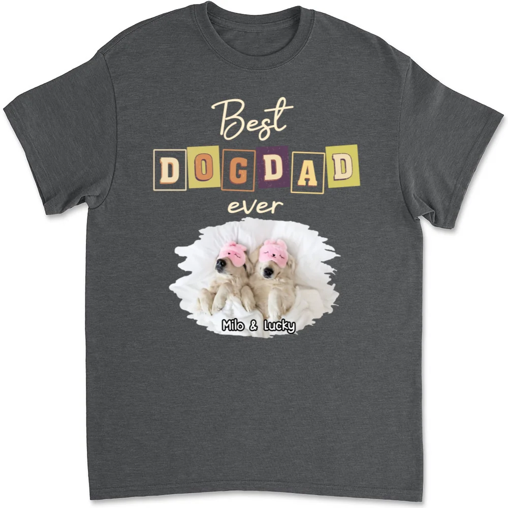 My Dog Mom Dad Photo- Personalized Custom Unisex T-shirt - Image 10