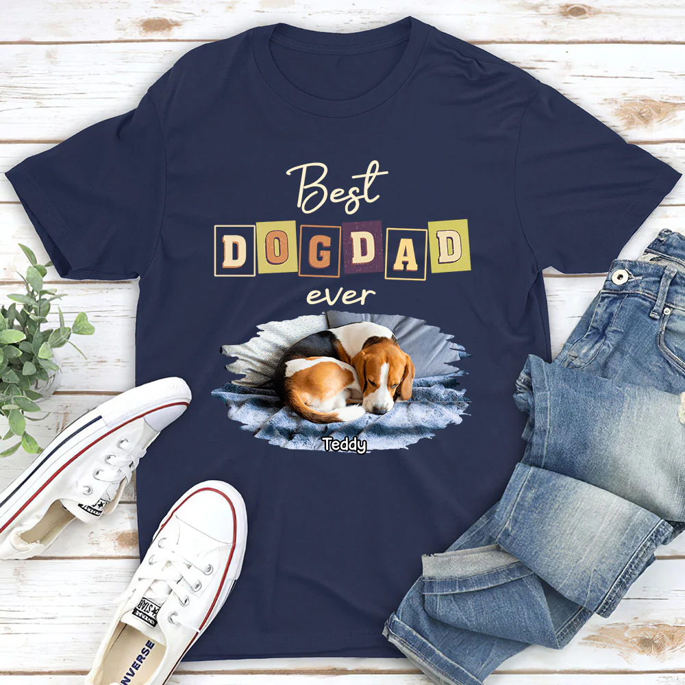 My Dog Mom Dad Photo- Personalized Custom Unisex T-shirt - Image 2