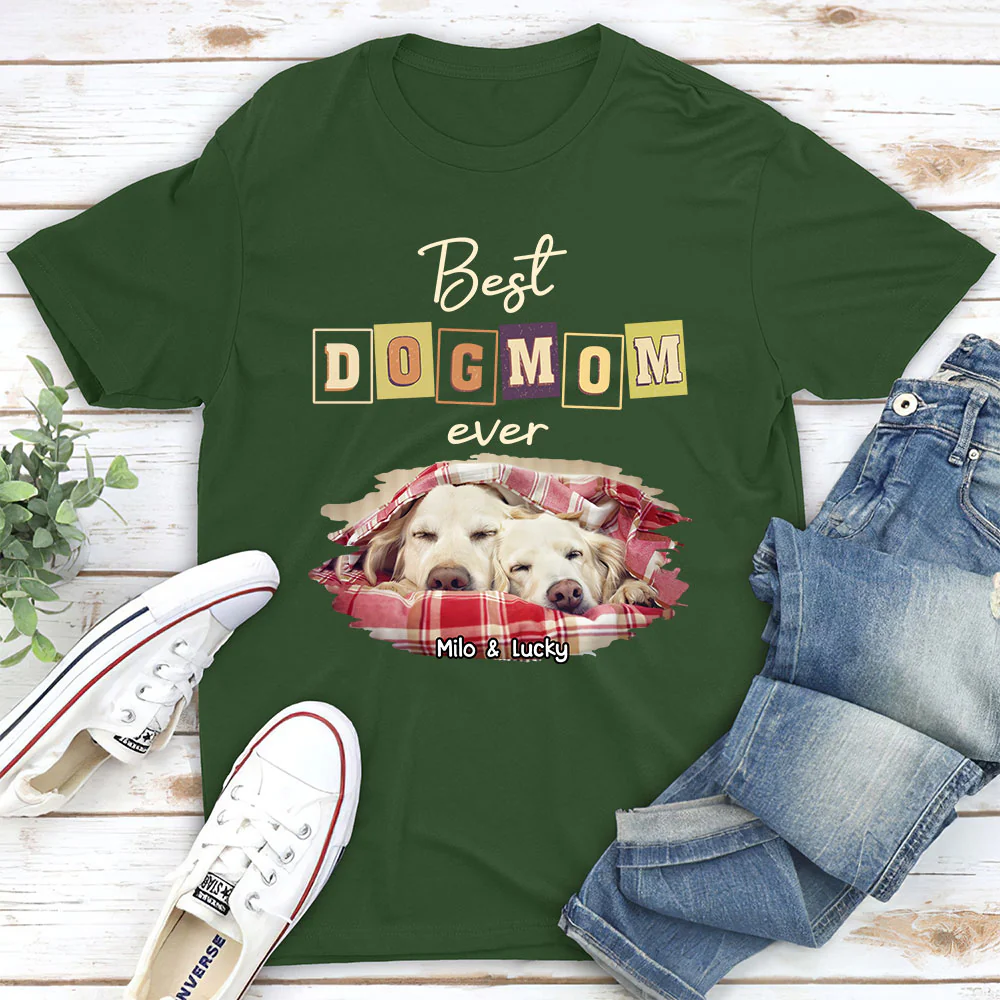 My Dog Mom Dad Photo- Personalized Custom Unisex T-shirt - Image 3