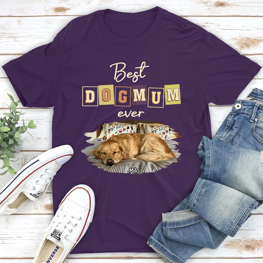 My Dog Mom Dad Photo- Personalized Custom Unisex T-shirt - Image 4