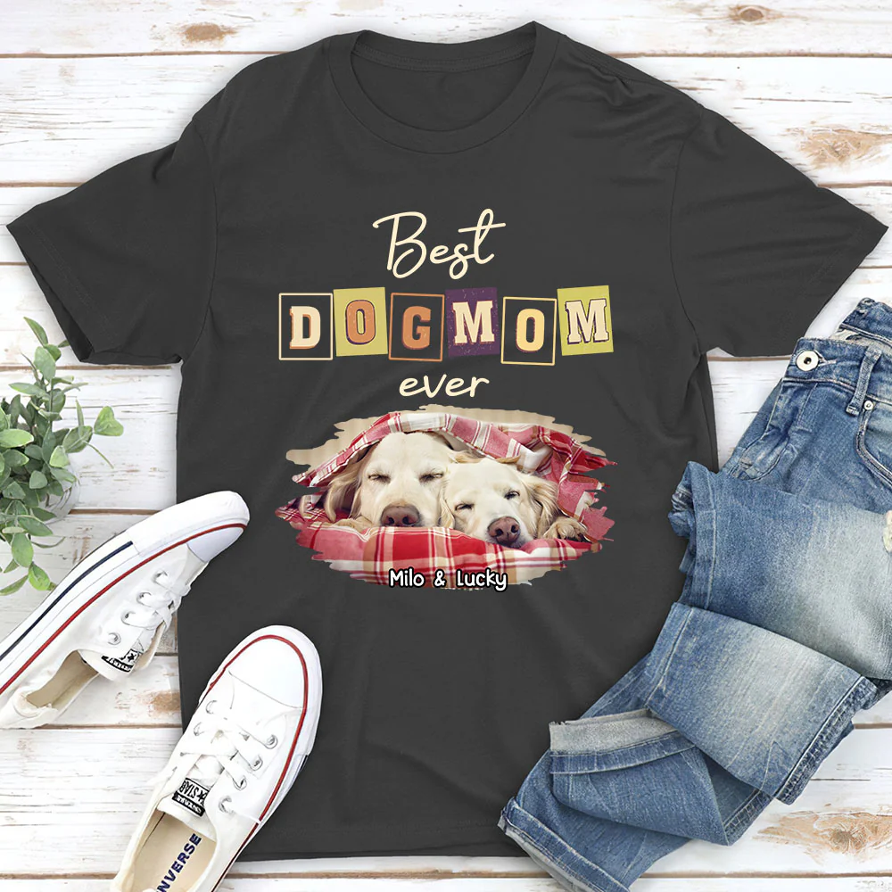 My Dog Mom Dad Photo- Personalized Custom Unisex T-shirt - Image 5