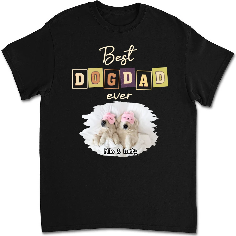 My Dog Mom Dad Photo- Personalized Custom Unisex T-shirt - Image 6